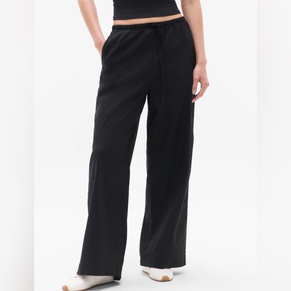 Athleta Paradise Linen Blend Wide Leg Mid Rise Pant Size S